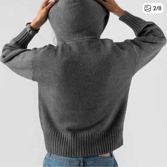 Alex Mill Women’s Gray Cotton Wool Aiden Hooded Knit Sweater XL - Picture 2 of 12